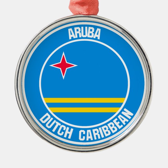 Aruba Round Emblem Metal Ornament (Front)