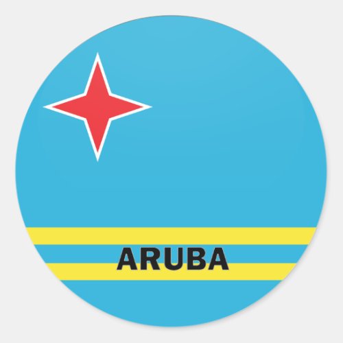 Aruba Roundel quality Flag Classic Round Sticker