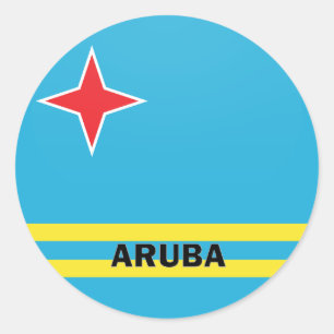 Aruba Roundel quality Flag Classic Round Sticker
