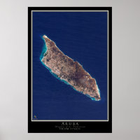 Aruba Satellite Poster Map