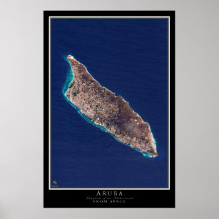 Aruba Satellite Poster Map