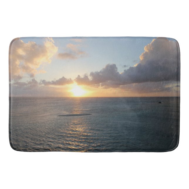 Aruba Scenic Sunset over the Caribbean Sea Bath Mat (Front)