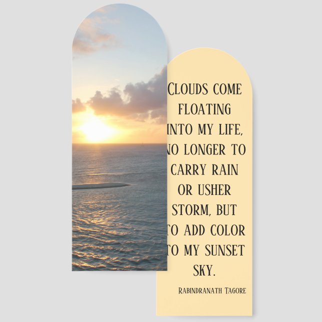 Aruba Scenic Sunset over the Caribbean Sea Quote Bookmarks (Front & Back)