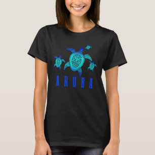 Aruba Sea Turtle Tribal Pattern Scuba Diving Diver T-Shirt