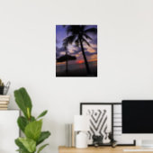 Aruba, silhouette of palm tree and palapa poster (Home Office)