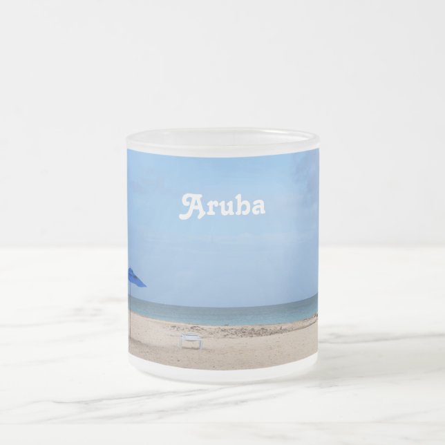 Aruba Solitude Frosted Glass Coffee Mug (Center)