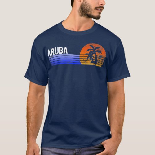 Aruba Souvenir Retro Sunset Trip Summer Vacation T_Shirt