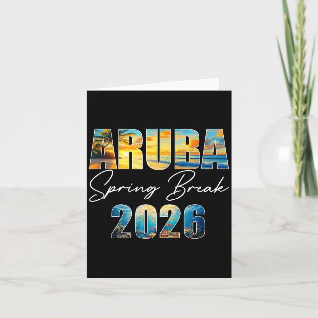 Aruba Spring Break 2026 Summer Vacation Beach  Card (Front)