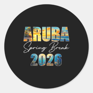 Aruba Spring Break 2026 Summer Vacation Beach  Classic Round Sticker