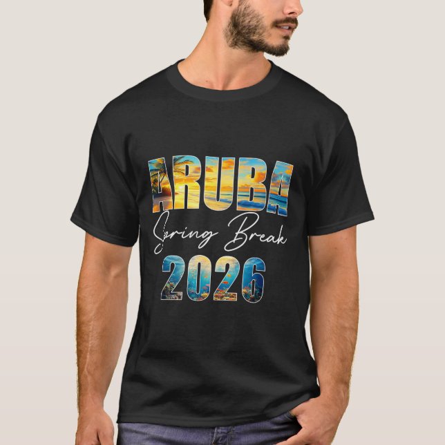 Aruba Spring Break 2026 Summer Vacation Beach  T-Shirt (Front)