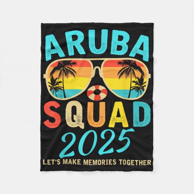 Aruba Squad 2025 Vacation Friends Family Matching  Fleece Blanket (Front)