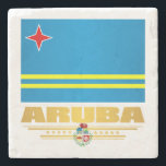 Aruba Stone Coaster<br><div class="desc">Flag of Aruba.</div>
