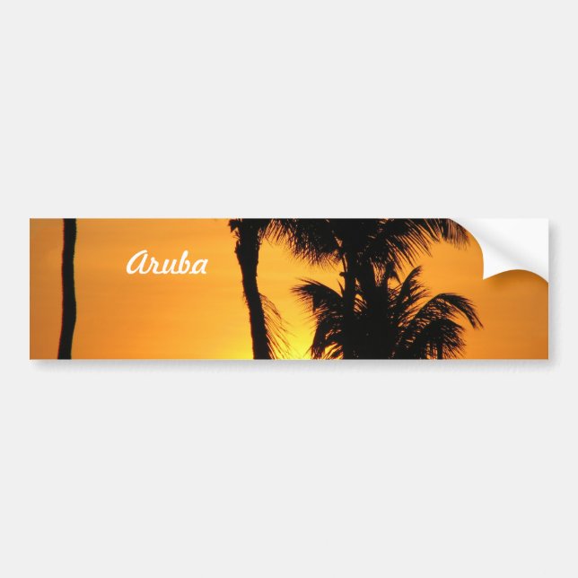 Aruba Sunset Bumper Sticker (Front)