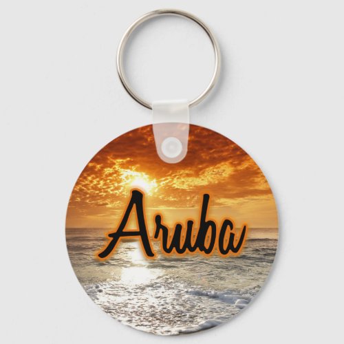 Aruba sunset keychain