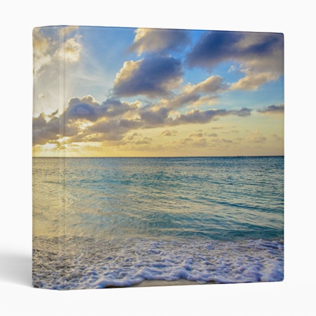Aruba Sunset over Moving Sea 3 Ring Binder (Front/Spine)