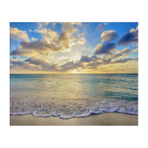 Aruba Sunset over Moving Sea Acrylic Print