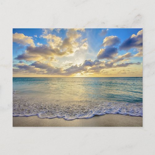 Aruba Sunset over Moving Sea Postcard