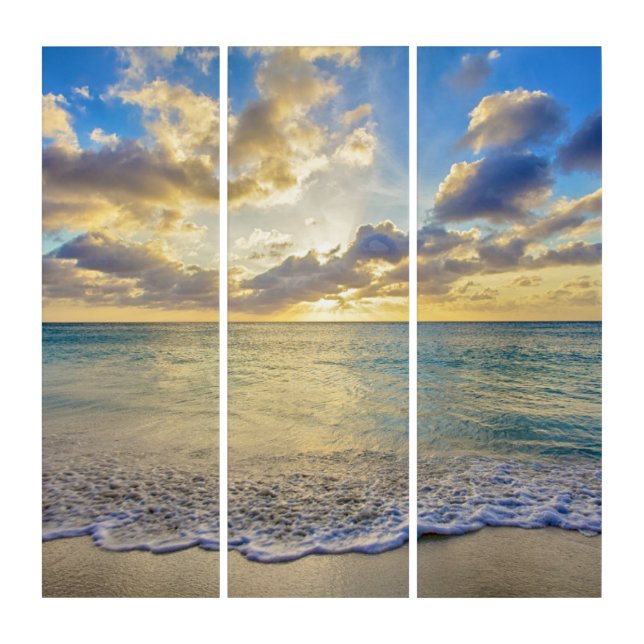 Aruba Sunset over Moving Sea Triptych (Front)