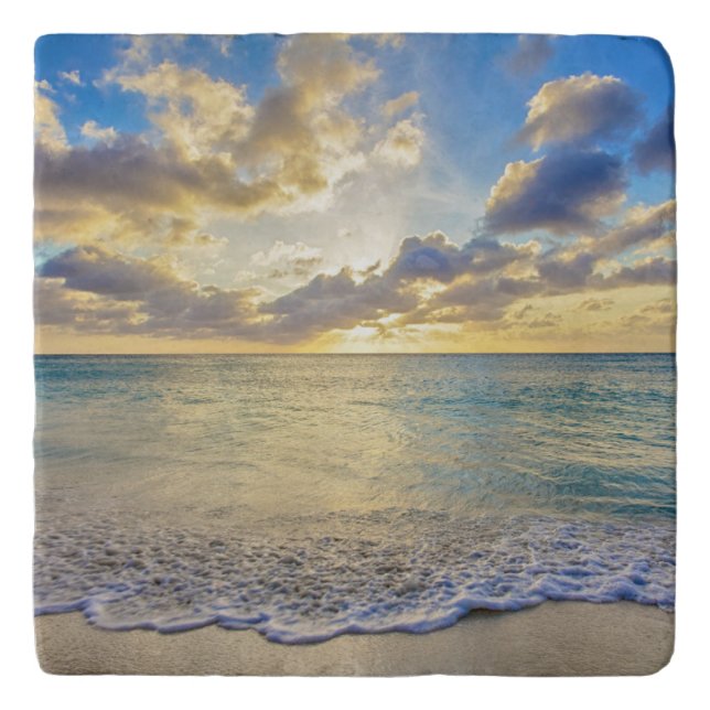 Aruba Sunset over Moving Sea Trivet (Front)