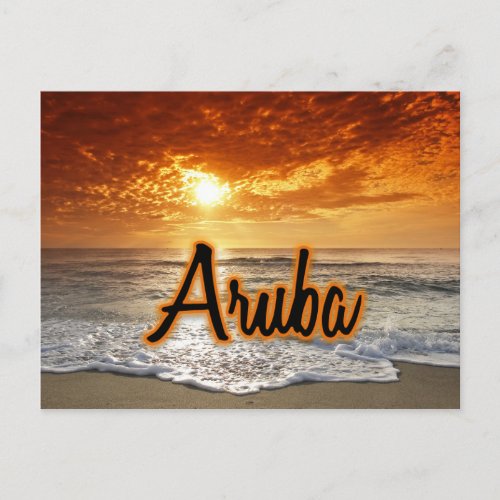 Aruba sunset postcard