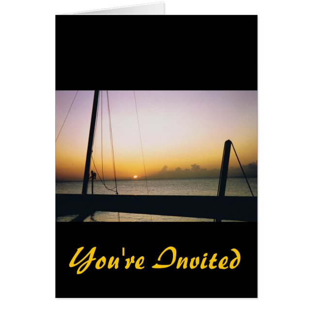 Aruba Sunset You're Invited Cards (Front)