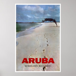 Aruba Travel Poster Vintage Beach Art Print