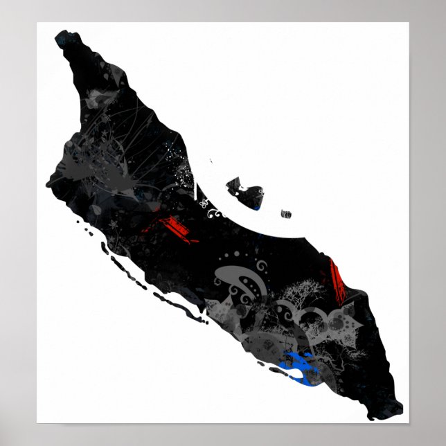 Aruba Trendy Peace Sign with Aruban map (Front)