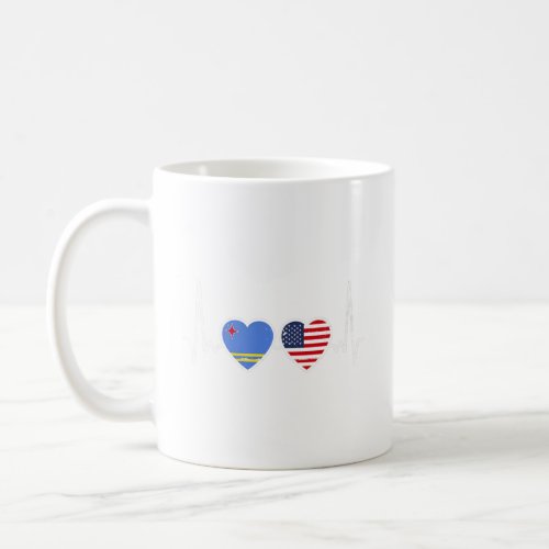 Aruba USA Heartbeat Aruban American Flag    Coffee Mug
