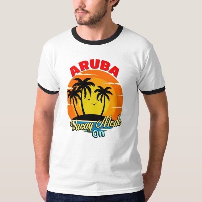 Aruba Vacay Mode On Family Group Matching Travel   T-Shirt (Front)
