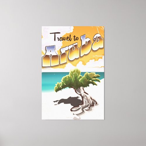 Aruba Vintage beach travel print