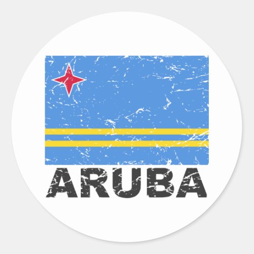 Aruba Vintage Flag Classic Round Sticker
