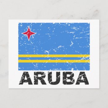 Aruba Vintage Flag Postcard by allworldtees at Zazzle