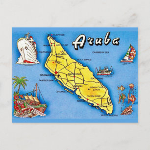 Aruba Vintage Island Postcard
