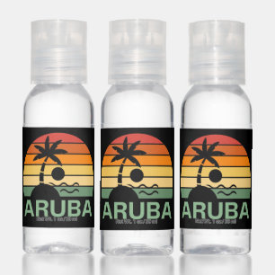 Aruba Vintage Palm Trees Summer Beach Hand Sanitizer