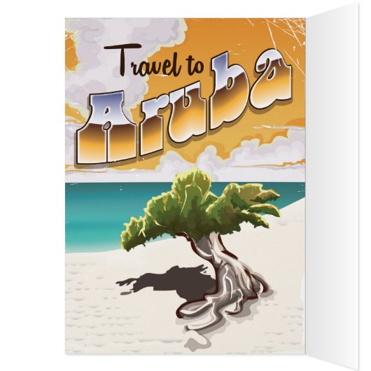 Aruba vintage travel poster (Inside (Left))