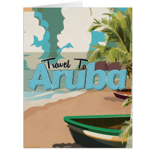Aruba Vintage Travel Poster. Cards
