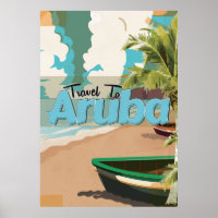 Aruba Vintage Travel Poster. Poster