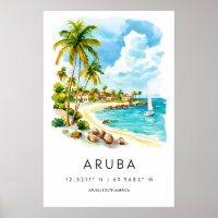 Aruba Vintage Travel Poster Ski National Park