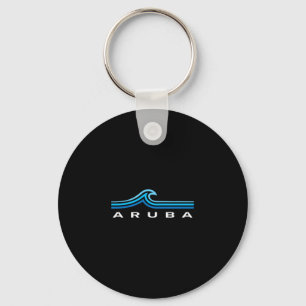 Aruba Waves Vintage Mens Womens Girls Boys Travel Keychain