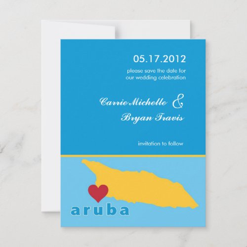 Aruba Wedding Save the Date Announcement