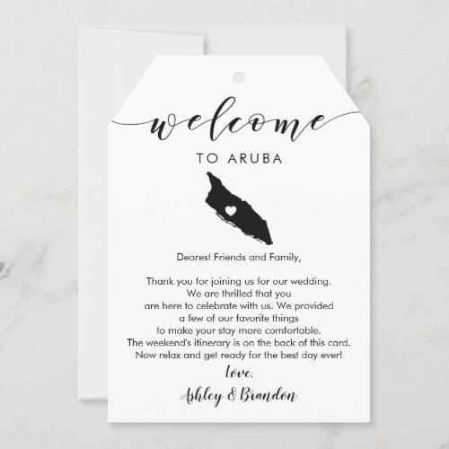 Aruba Wedding Welcome Tag Letter Itinerary