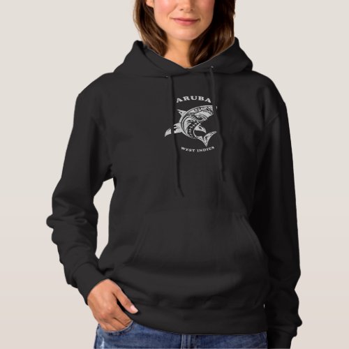 Aruba West Indies Vintage Retro Tribal Shark Vacat Hoodie