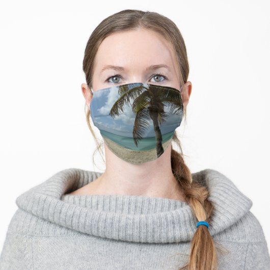 Aruban Beach I Beautiful Nature Scene Adult Cloth Face Mask (Worn)