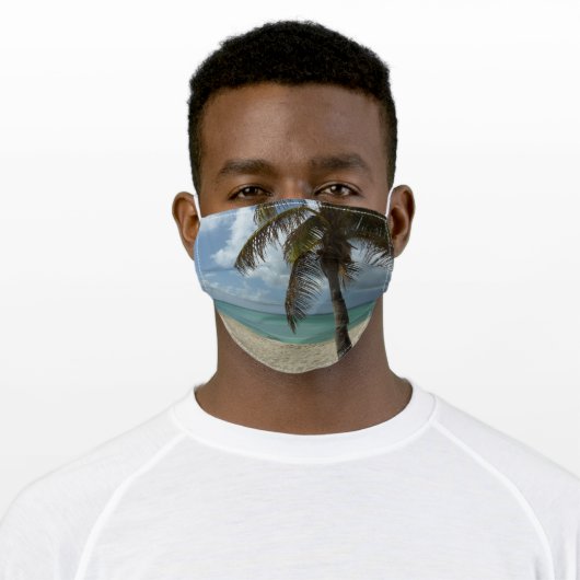 Aruban Beach I Beautiful Nature Scene Adult Cloth Face Mask (Worn)