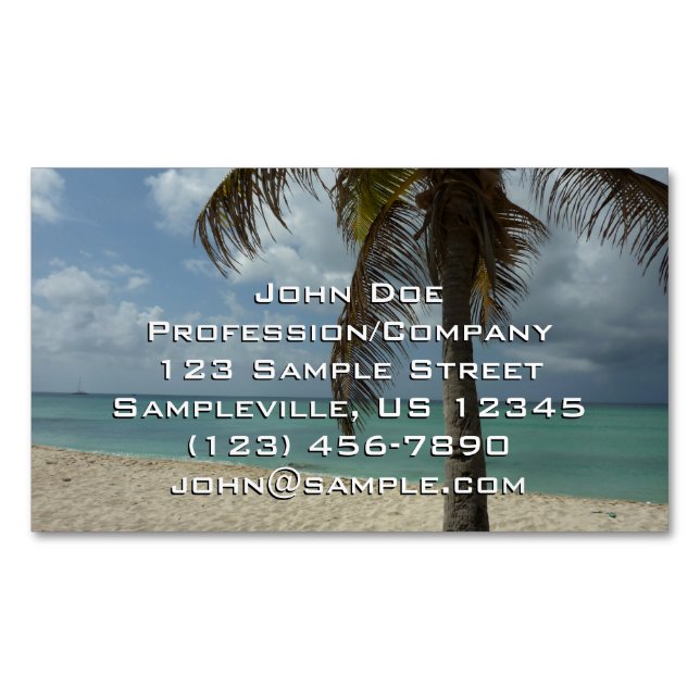 Aruban Beach I Beautiful Nature Scene Business Card Magnet (Front)