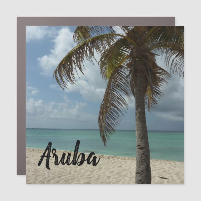 Aruban Beach I Beautiful Nature Scene Car Magnet (Front)