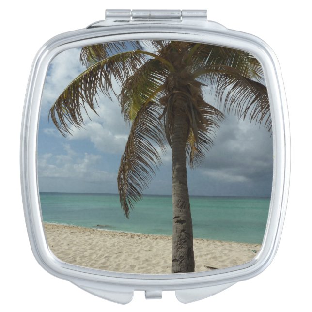 Aruban Beach I Beautiful Nature Scene Compact Mirror (Front)