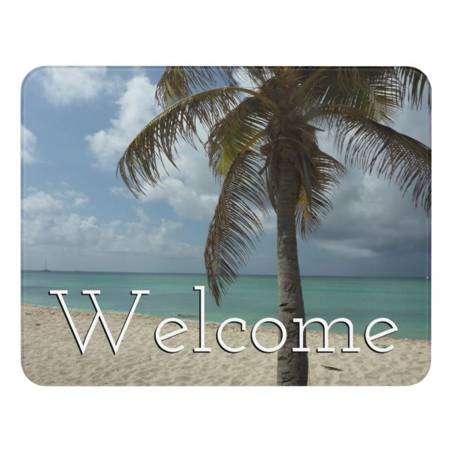 Aruban Beach I Beautiful Nature Scene Door Sign (Contemporary Front)