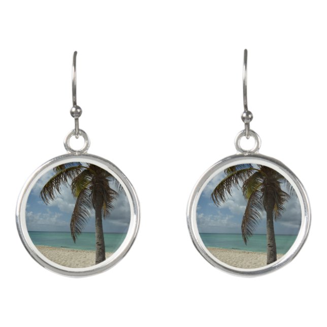 Aruban Beach I Beautiful Nature Scene Earrings (Front)