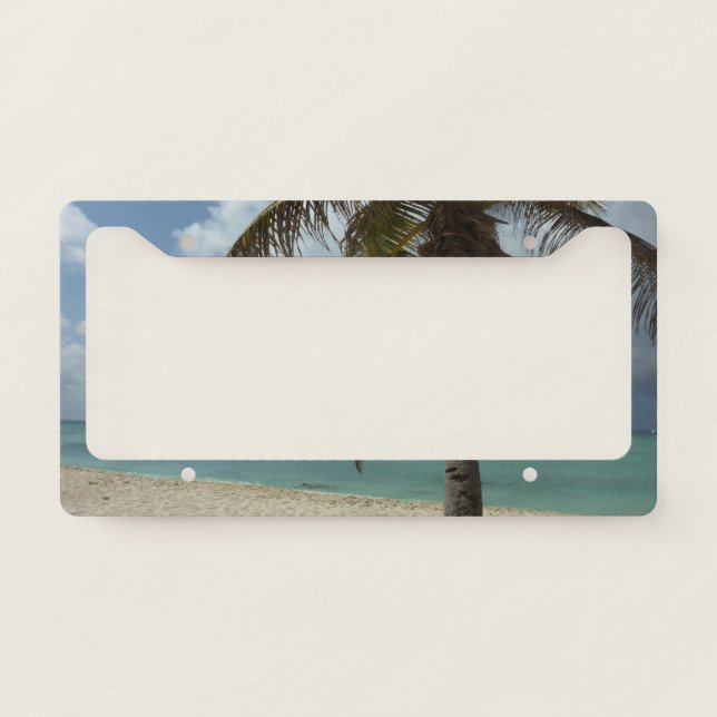 Aruban Beach I Beautiful Nature Scene License Plate Frame (Front)